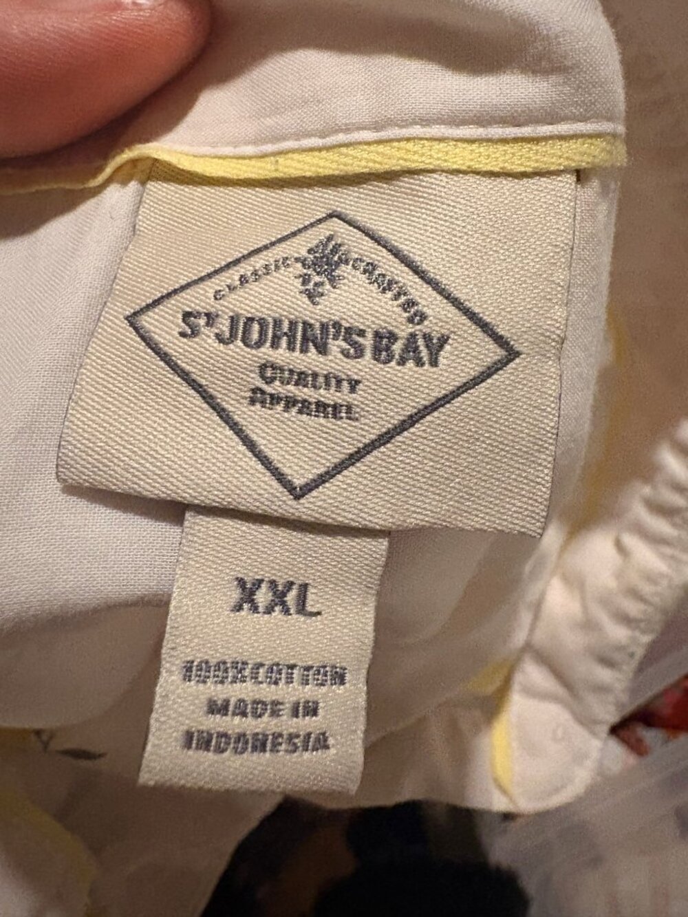 St. John's Bay White Lemon Citrus Print Cotton Button Down Shirt Size XXL - Picture 5 of 6